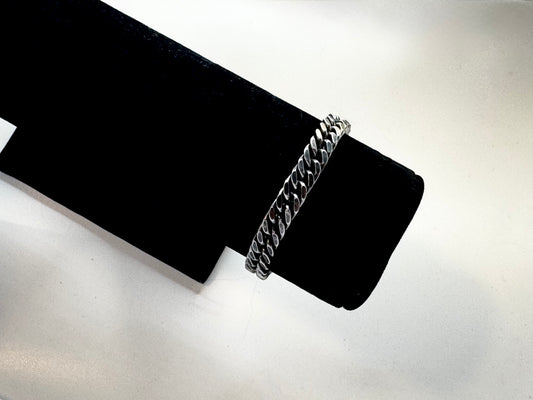 Adult stainless steel dark silver 10mm Cuban link bracelet with box clasp 21.5cm