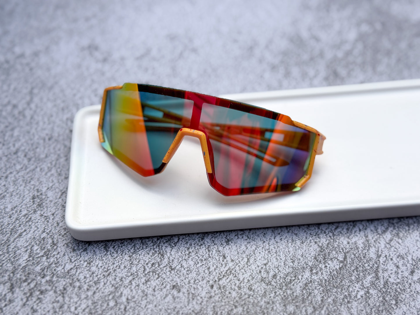 Orange speckled sports sunnies