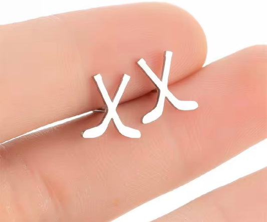 Ice hockey stainless steel earrings