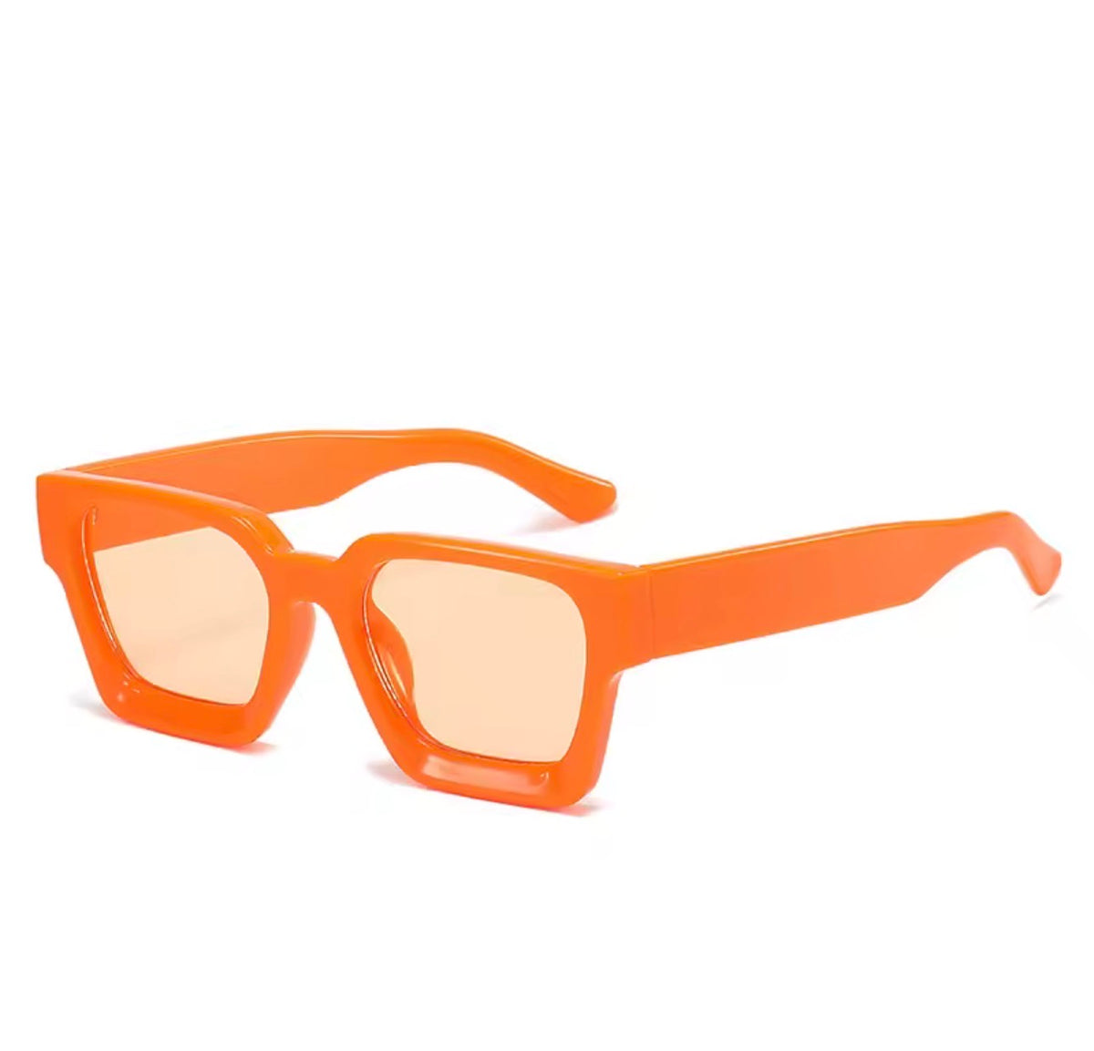 Adult orange square sunglasses