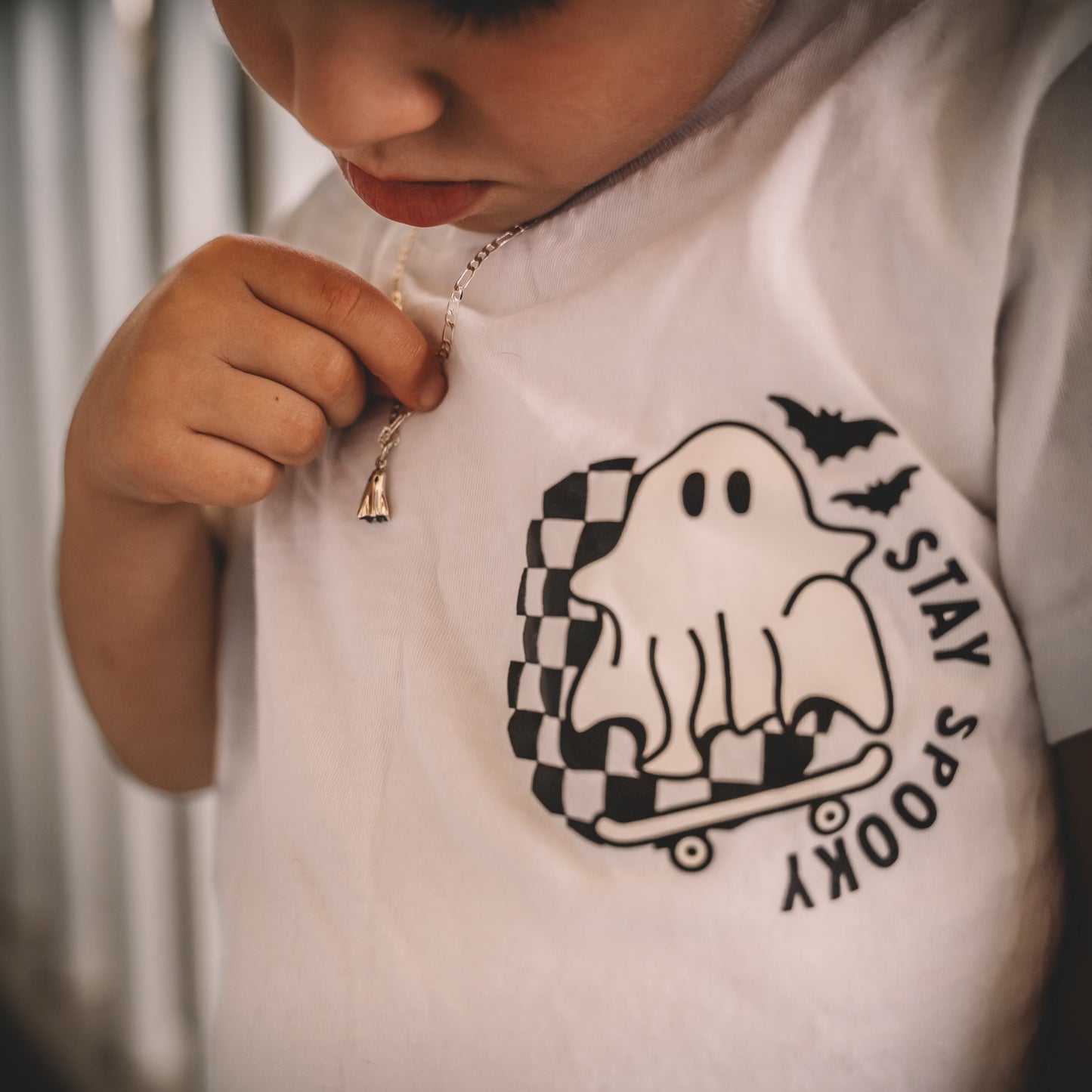 BCD collab dainty sterling silver ghost on figaro