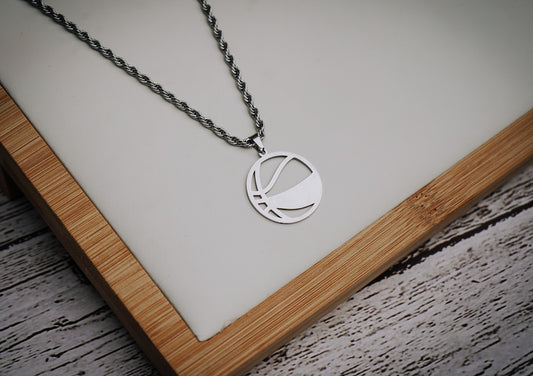 Silver stainless basketball on choice of chain