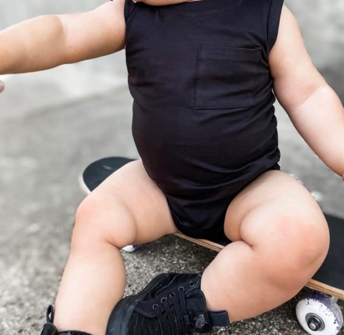 Little Bipsy 9/12 months black tank onesie