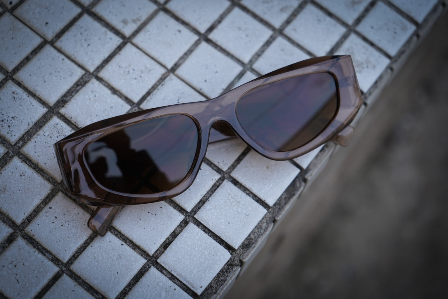 Adult polarized brown oval sunglasses