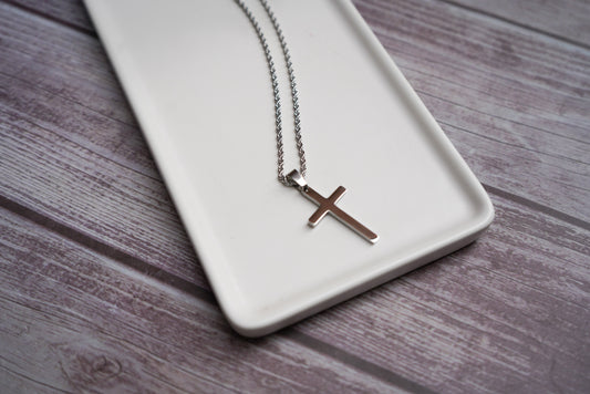 Stainless cross on rope or figaro