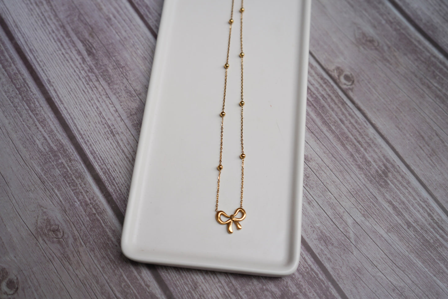 Women’s stainless bow necklace
