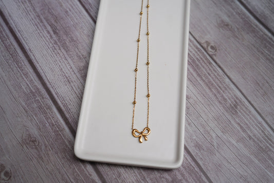 Women’s stainless bow necklace