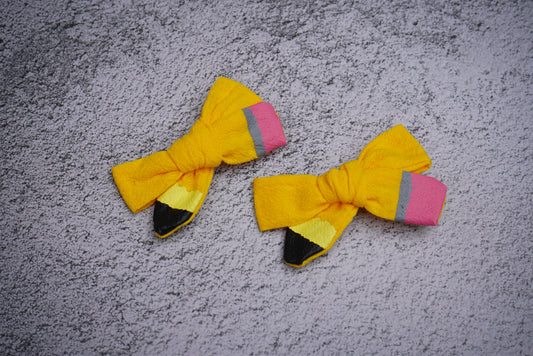 Pencil hair bows 2 piece