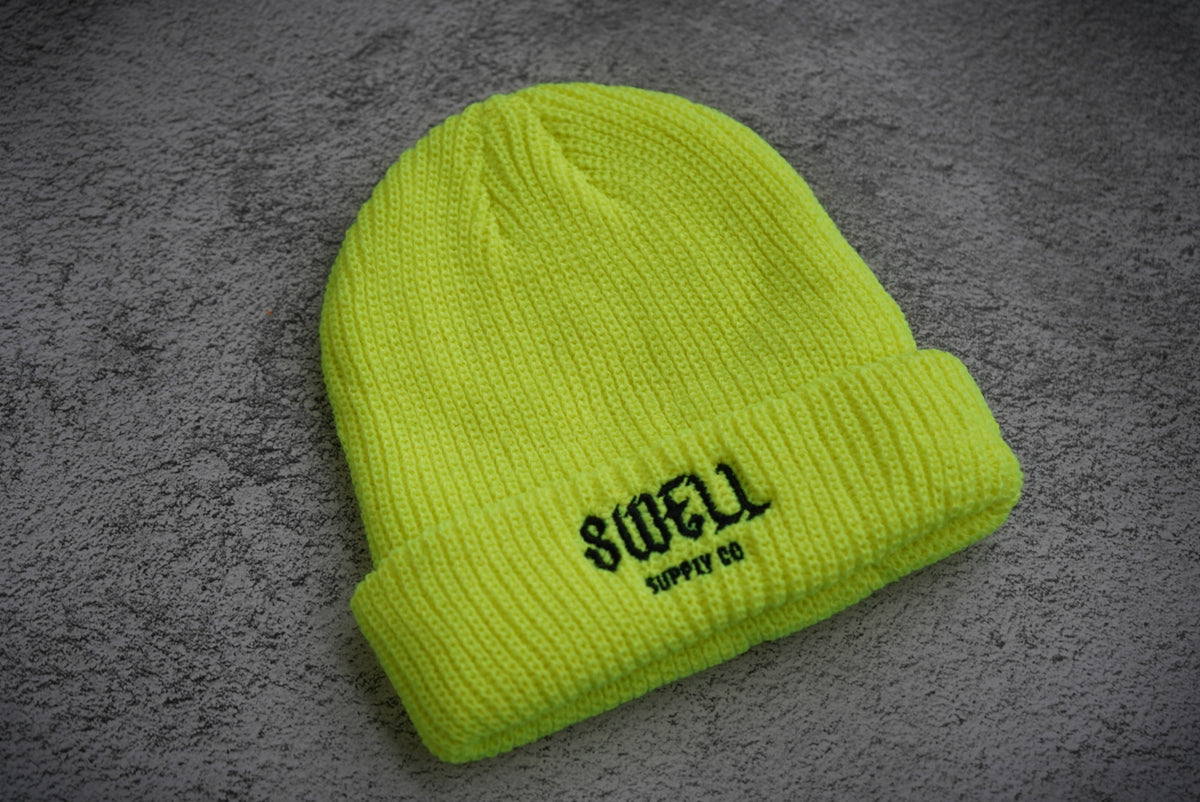 Yellow Swell knit toddler beanie