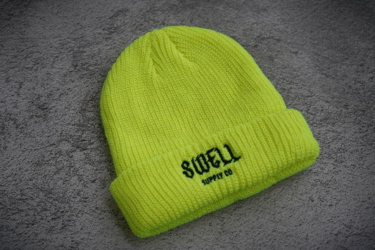 Yellow Swell knit toddler beanie