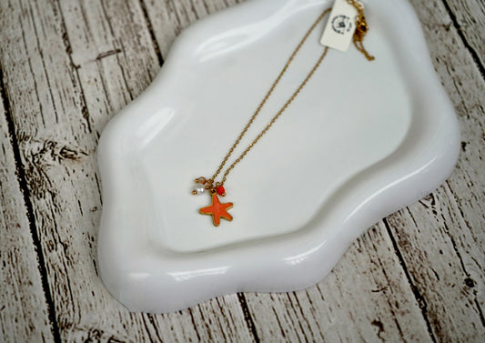 Stainless 18k gold starfish oceanic necklace