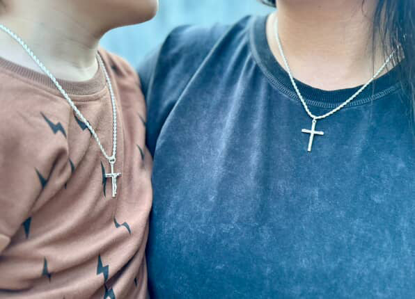 Sterling silver crucified cross necklace