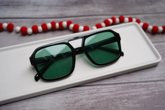 Adult green square aviators