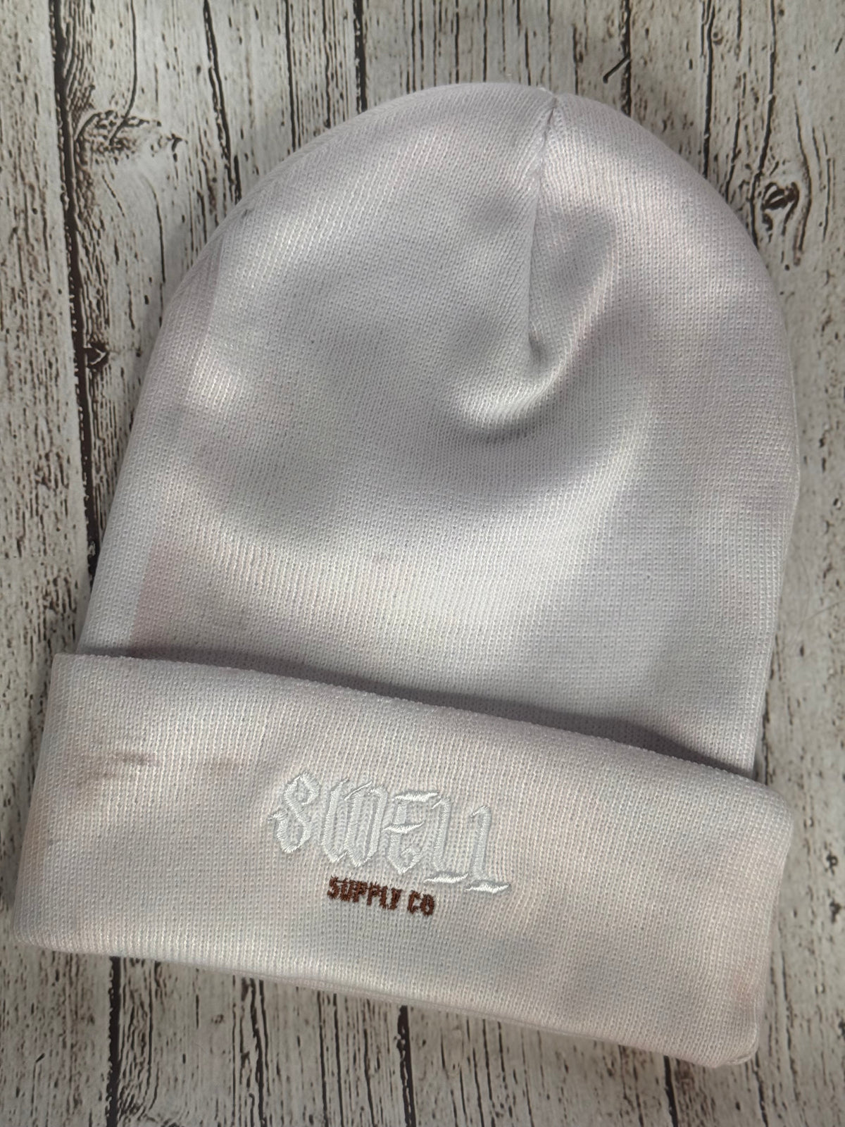 Embroidered Swell acid wash beanie DISCOUNTED