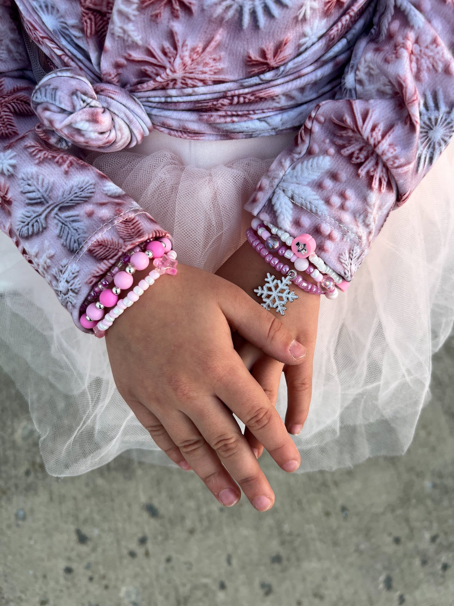Mix pink seed/large bracelet