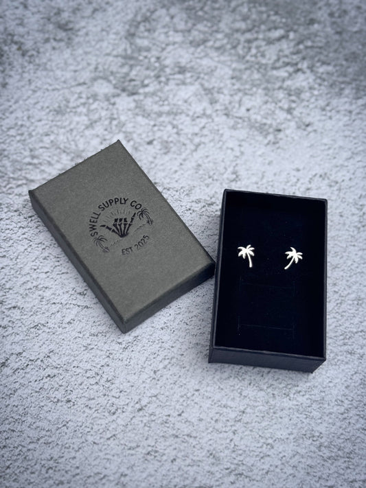 Stainless palm tree earrings