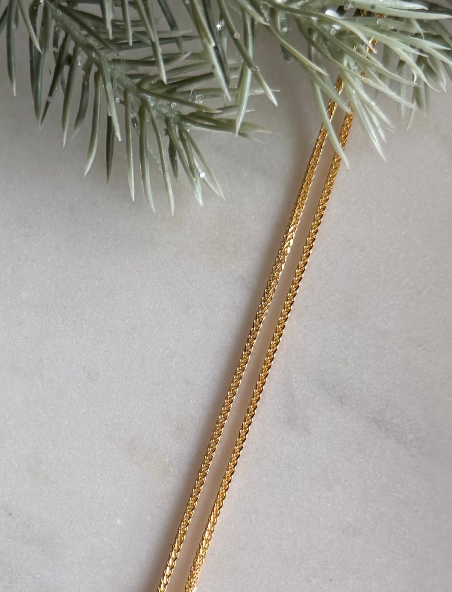 Sterling silver gold foxtail Chopin initial necklace