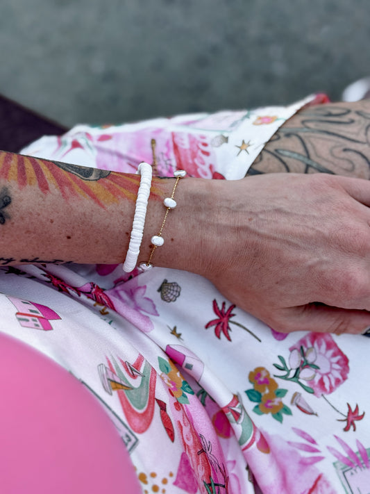 Waterproof stainless pearl bracelet