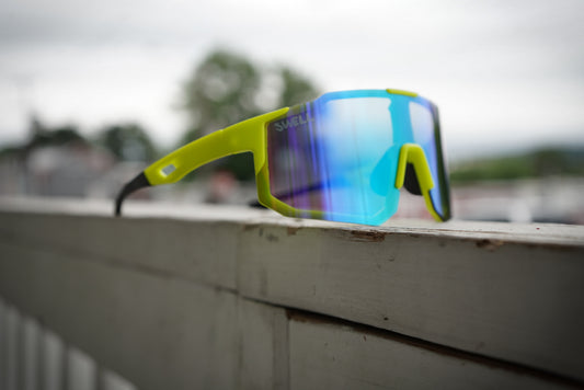 Adult polarized neon green cycling sunglasses
