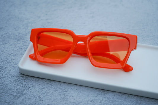 Adult orange square sunglasses