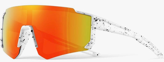 Kid’s white rimless sports sunglasses with orange lens (ages 2-9)