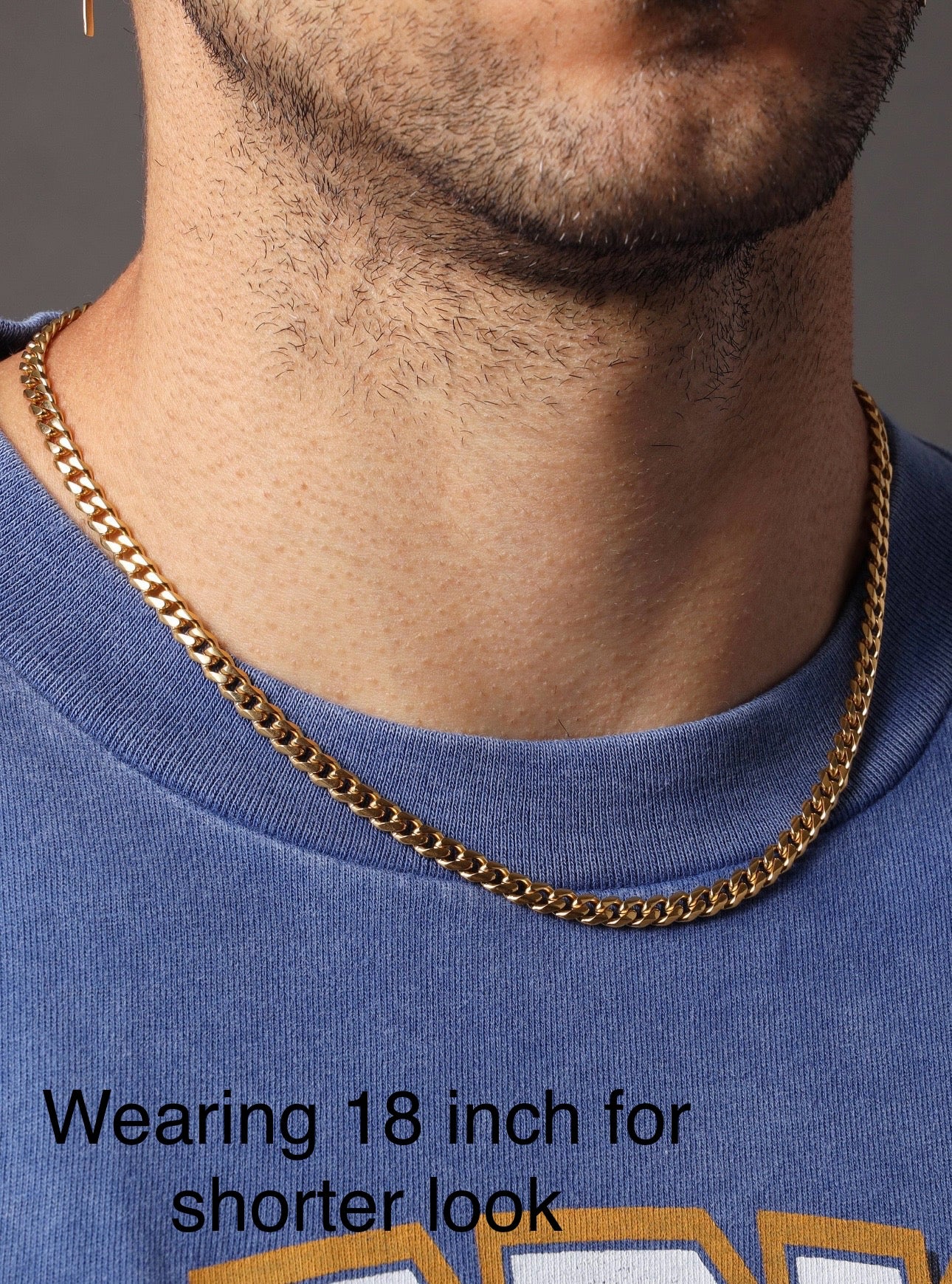 5mm 18k gold stainless cuban link