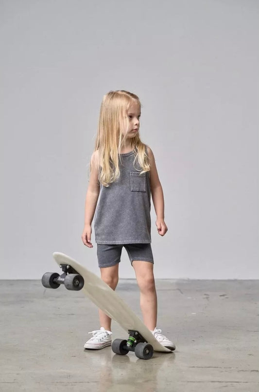 Little Bipsy ribbed acid wash biker shorts (2/3, 3/4, 8Y, 9Y)