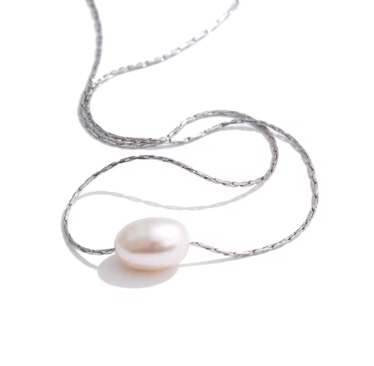 316L stainless freshwater pearl necklace (gold or silver)
