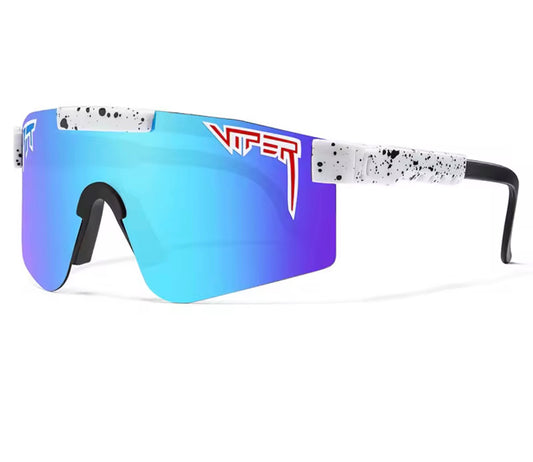 Adult white pit vipers w/ blue lens + black specks