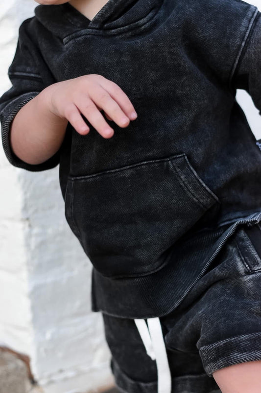 Little Bipsy 3/6m acid wash hoodie
