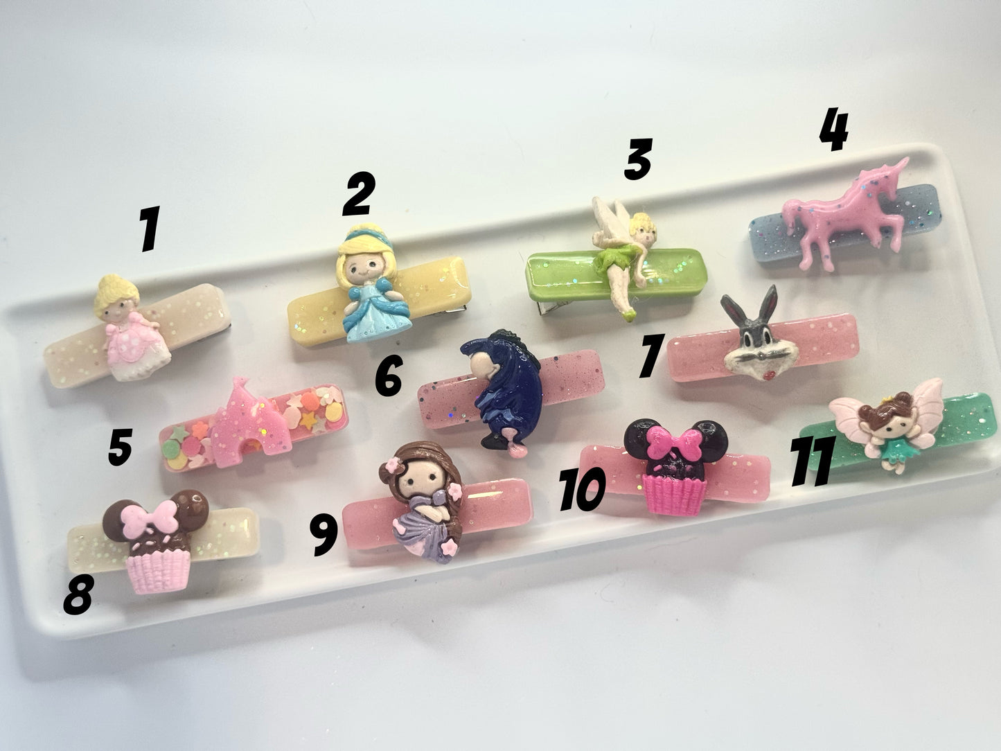 Character resin clips