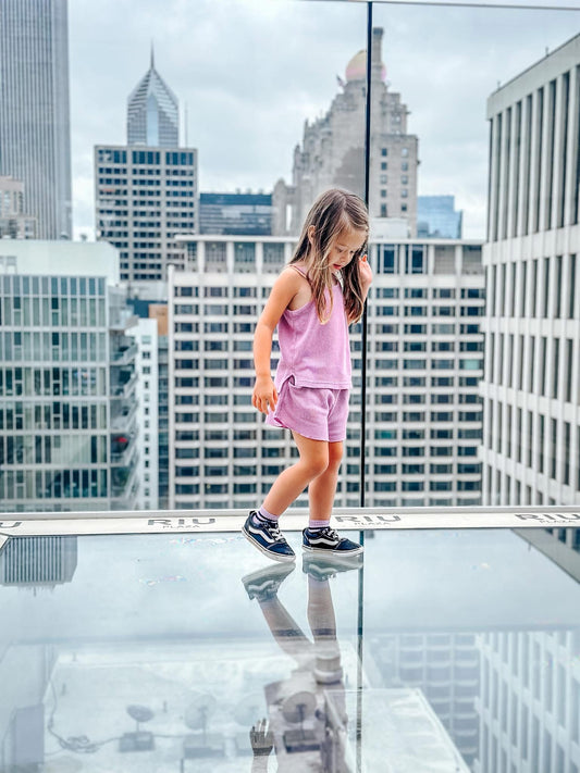 Little Bipsy 8T purple waffle set