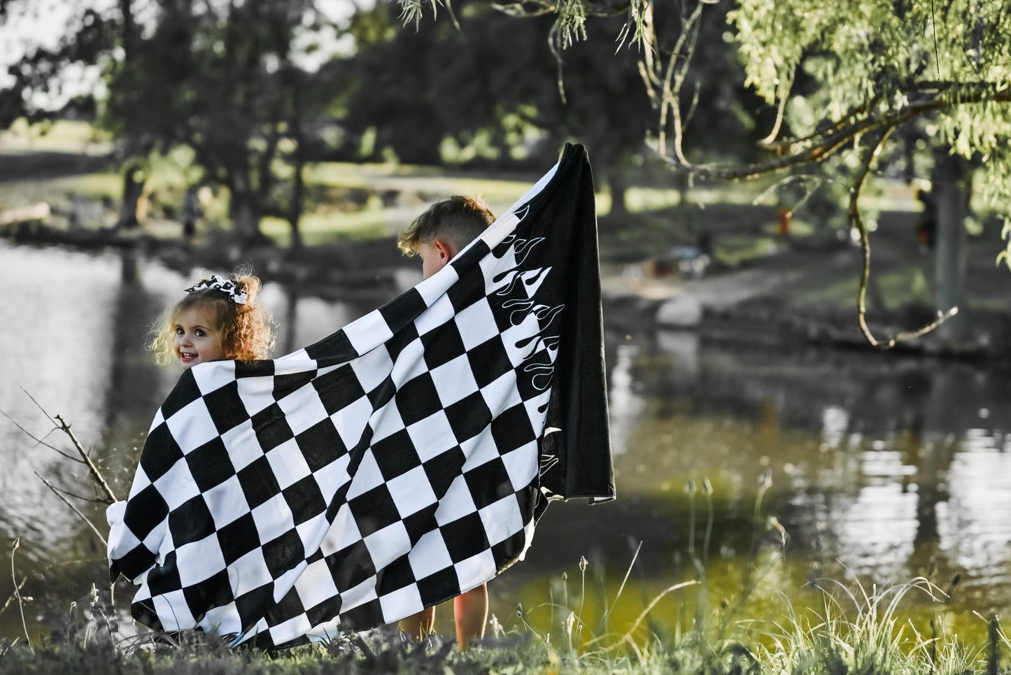 RTS checkered flame beach towel