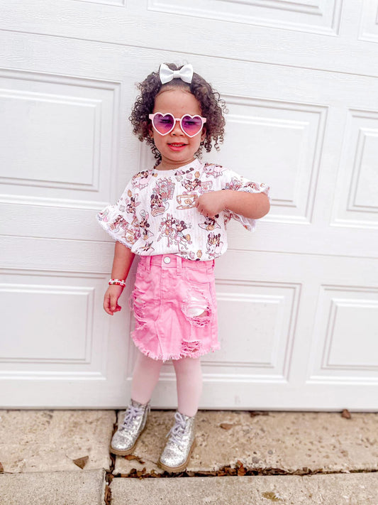 Pink cartoon heart sunnies