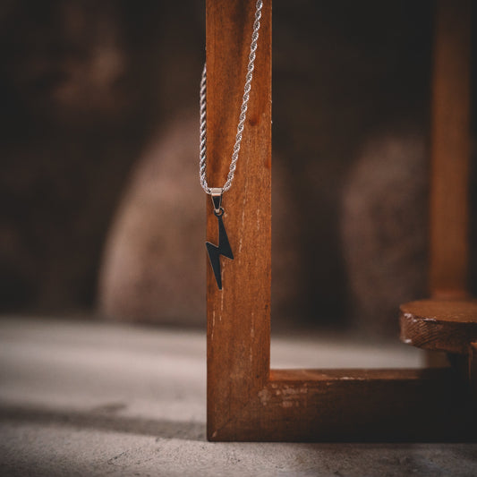Lightning ⚡️ stainless or sterling rope necklace