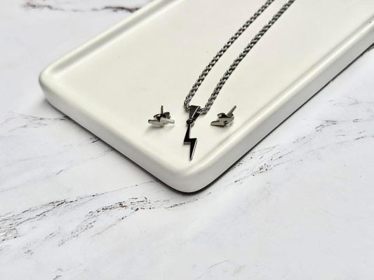 Stainless steel lightning earrings