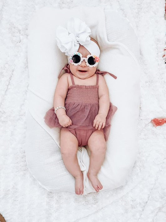 Infant polarized custom name sunnies w/ removable strap