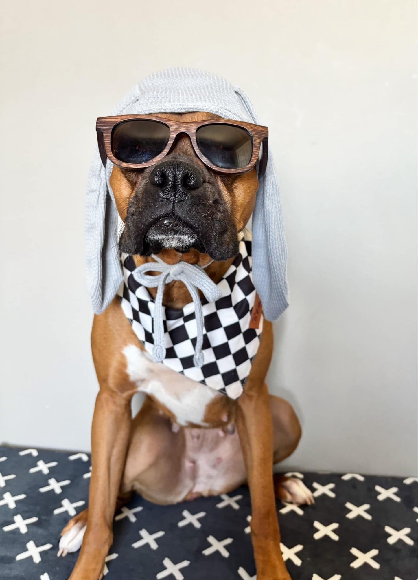 Waffle bunny ear hat