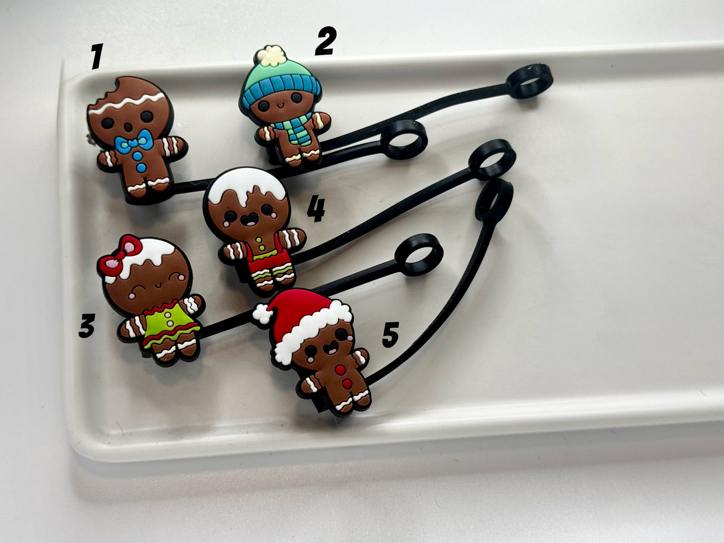 Gingerbread man straw covers