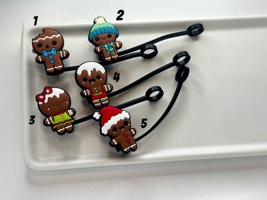 Gingerbread man straw covers