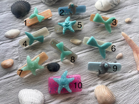 Sea life resin clips